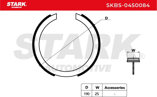 Stark SKBS-0450084 Комплект тормозных колодок, стояночная тормозная система