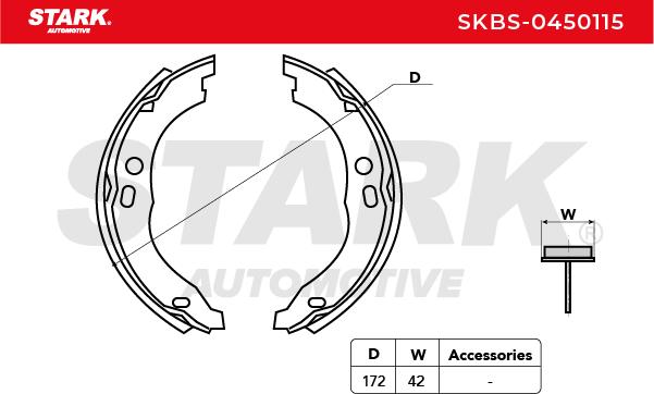Stark SKBS-0450115 Комплект тормозных колодок, стояночная тормозная система