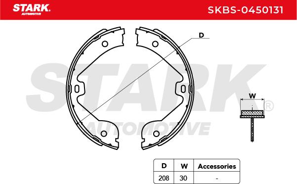 Stark SKBS-0450131 Комплект тормозных колодок, стояночная тормозная система