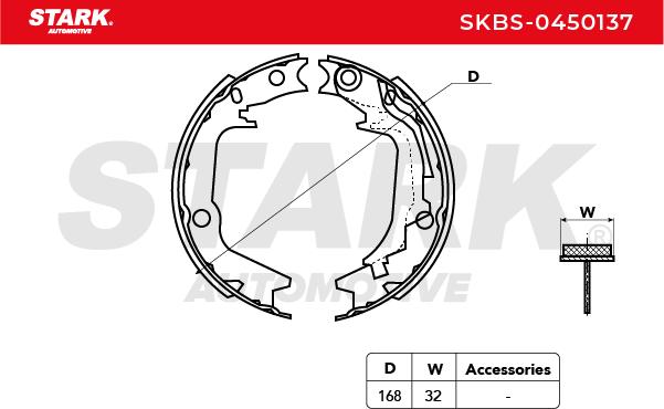 Stark SKBS-0450137 Комплект тормозных колодок, стояночная тормозная система