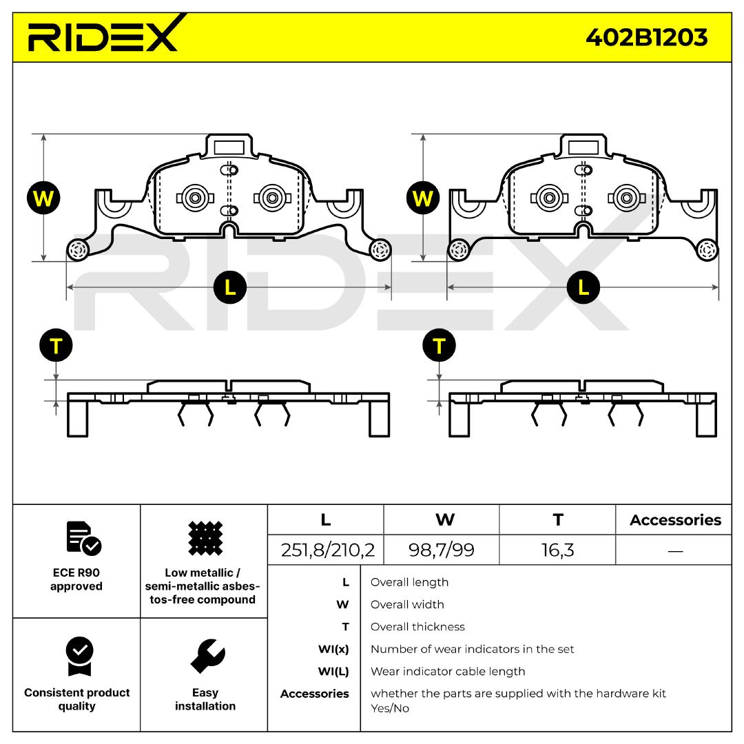 RIDEX 402B1203 Brake Pad...