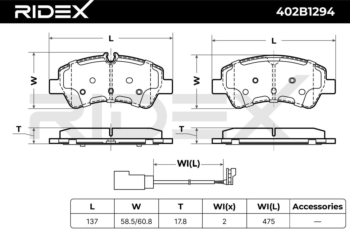RIDEX 402B1294 Brake Pad...