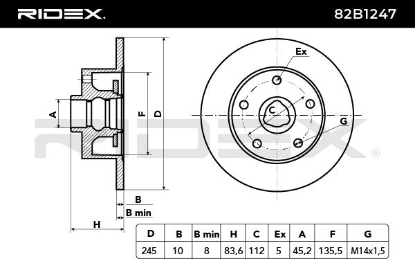 RIDEX 82B1247 Brake Disc...