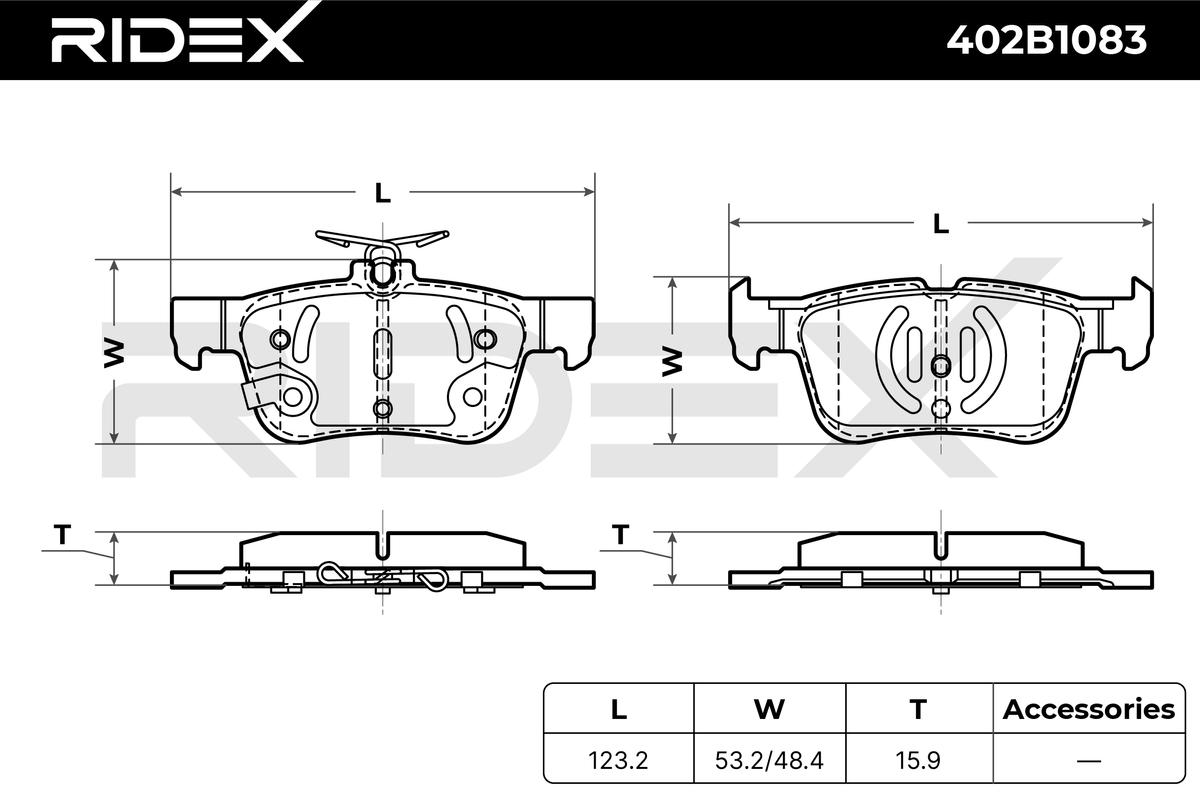 RIDEX 402B1083 Brake Pad...