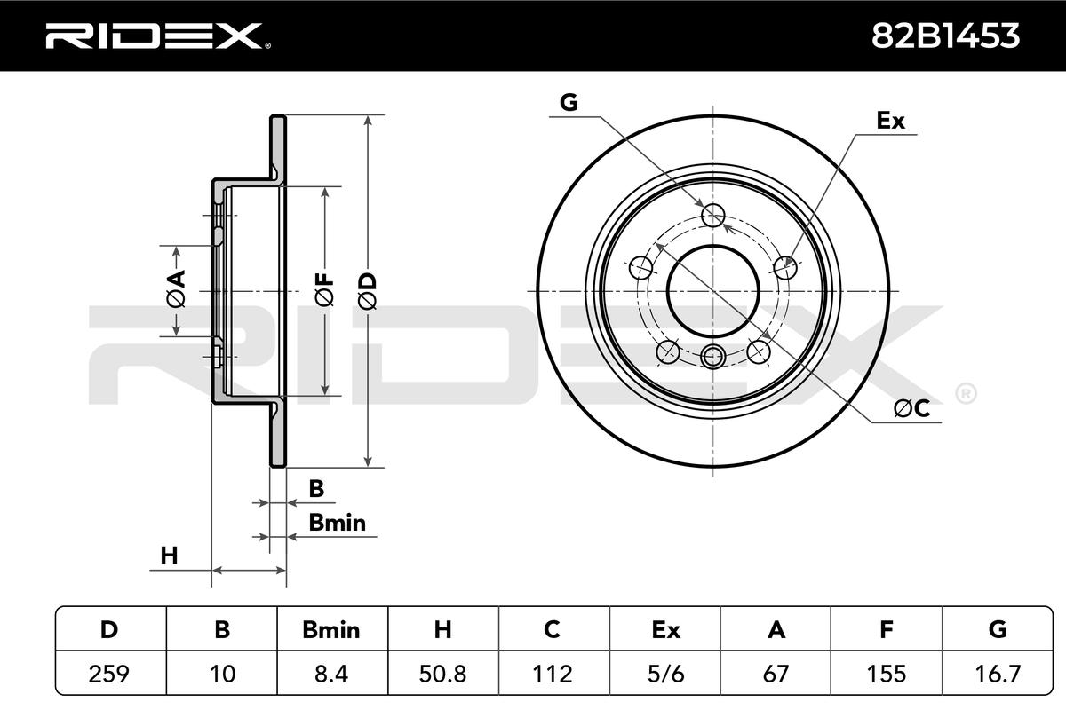 RIDEX 82B1453 Brake Disc...