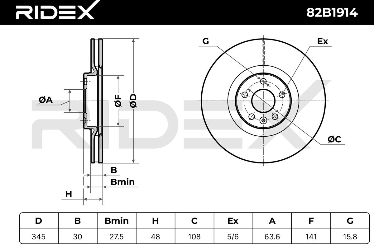 RIDEX 82B1914 Brake Disc...