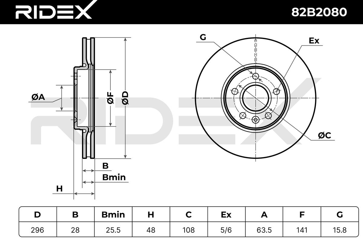 RIDEX 82B2080 Brake Disc...