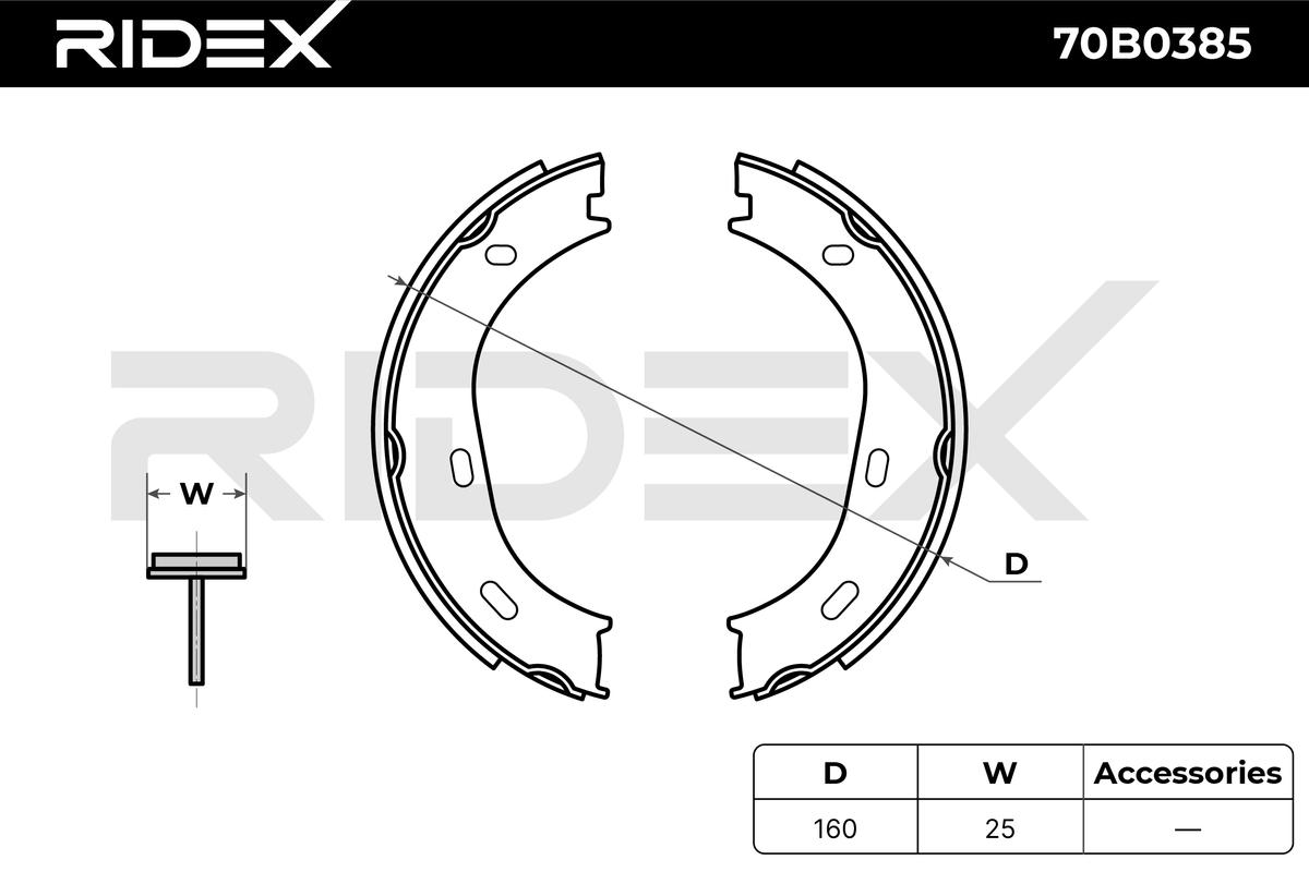 RIDEX 70B0385 Комплект тормозных колодок, стояночная тормозная система