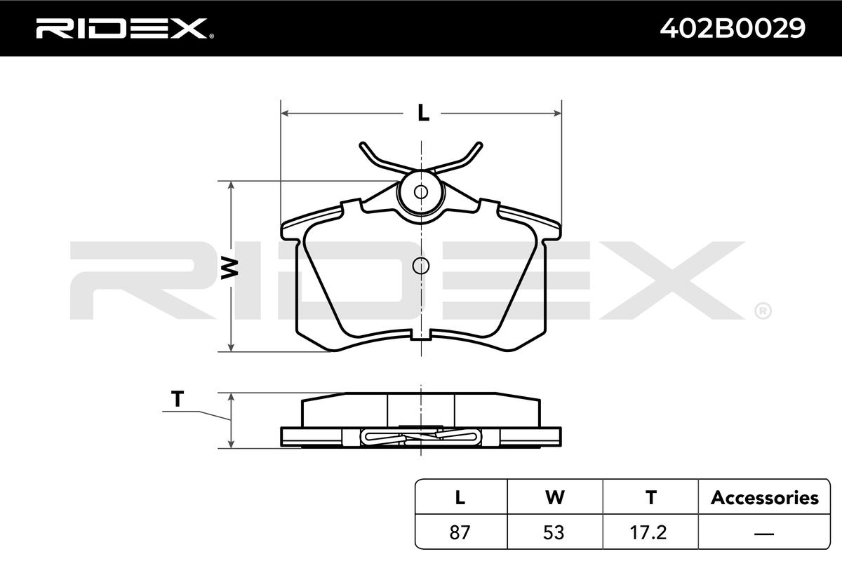 RIDEX 402B0029 Brake Pad...