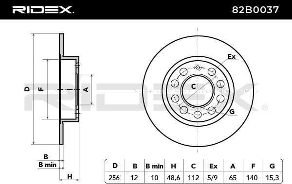 RIDEX 82B0037 Brake Disc...