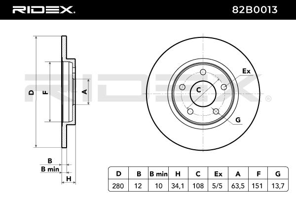 RIDEX 82B0013 Disc frana