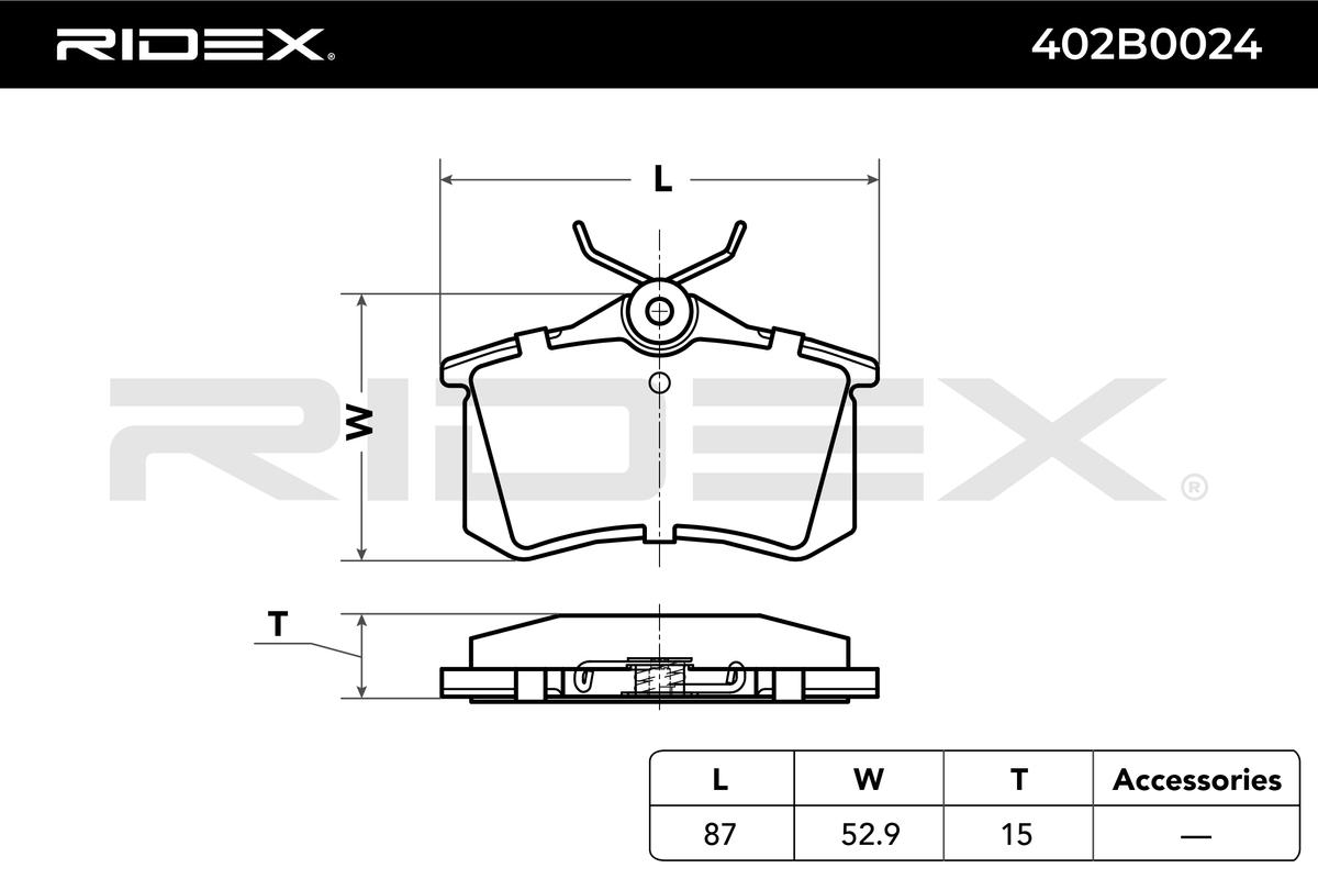 RIDEX 402B0024 Brake Pad...
