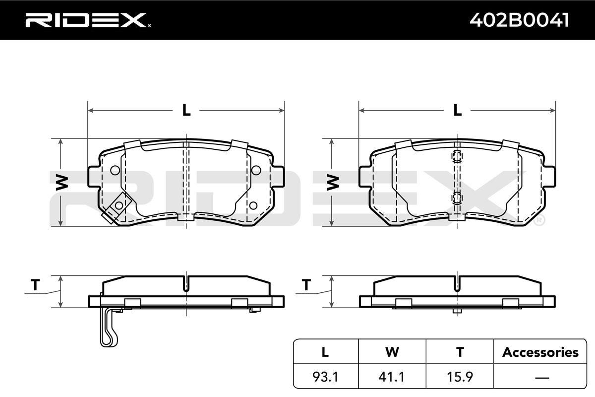 RIDEX 402B0041 Brake Pad...