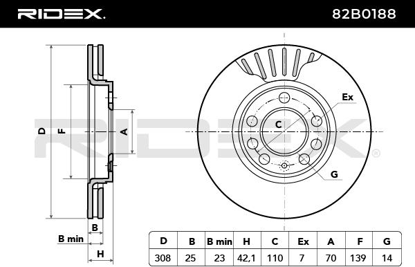 RIDEX 82B0188 Brake Disc...