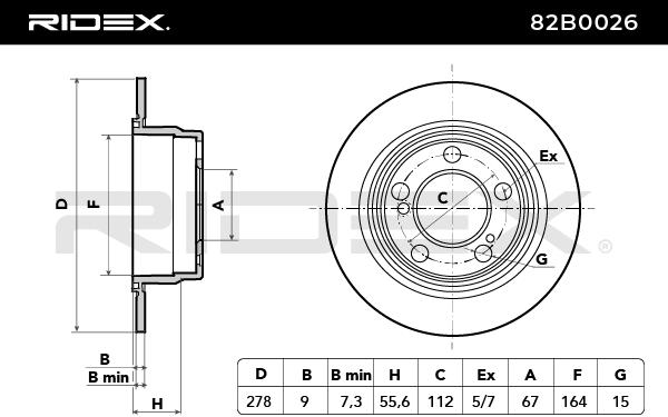 RIDEX 82B0026 Brake Disc...