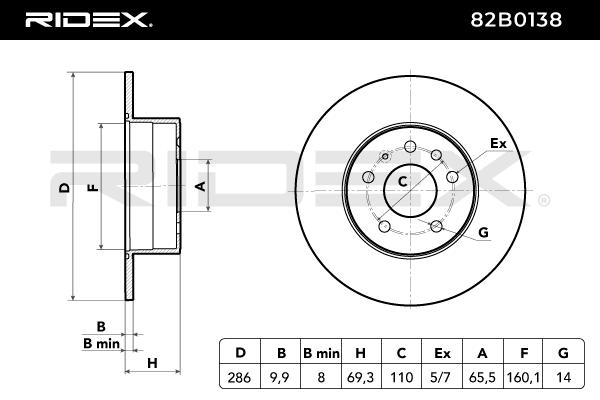 RIDEX 82B0138 Brake Disc...