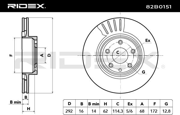 RIDEX 82B0151 Brake Disc...
