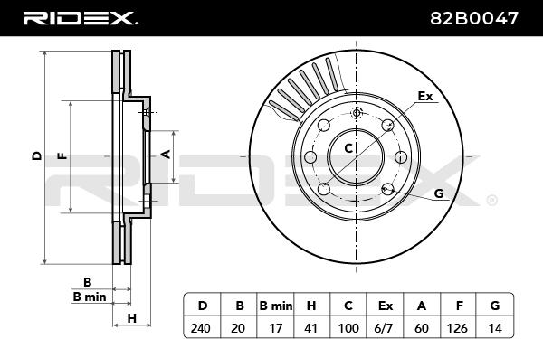 RIDEX 82B0047 Brake Disc...
