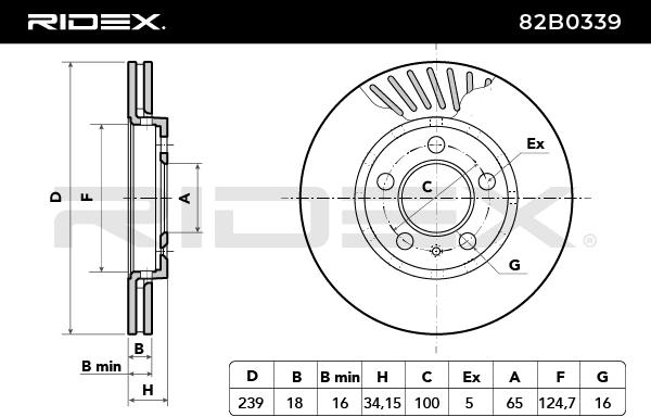 RIDEX 82B0339 Brake Disc...