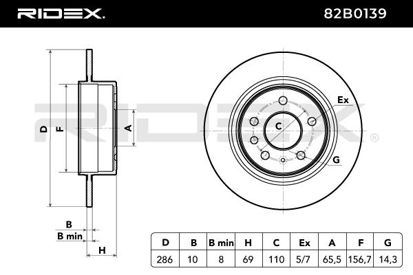 RIDEX 82B0139 Brake Disc...