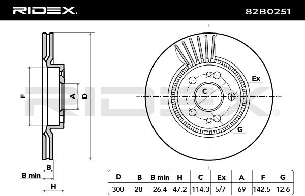 RIDEX 82B0251 Brake Disc...