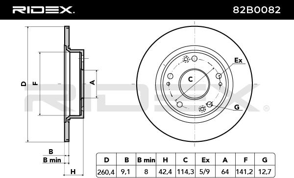 RIDEX 82B0082 Brake Disc...