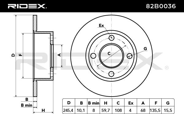 RIDEX 82B0036 Brake Disc...
