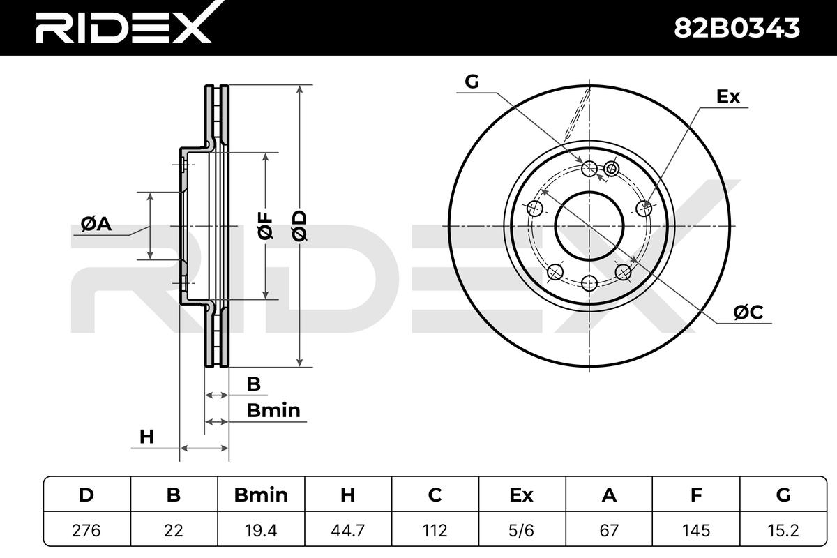 RIDEX 82B0343 Brake Disc...