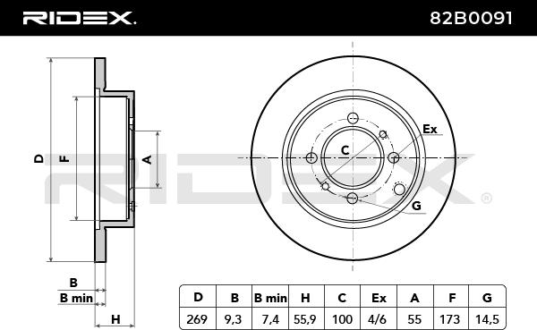 RIDEX 82B0091 Brake Disc...