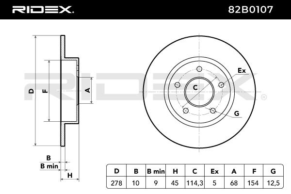 RIDEX 82B0107 Brake Disc...
