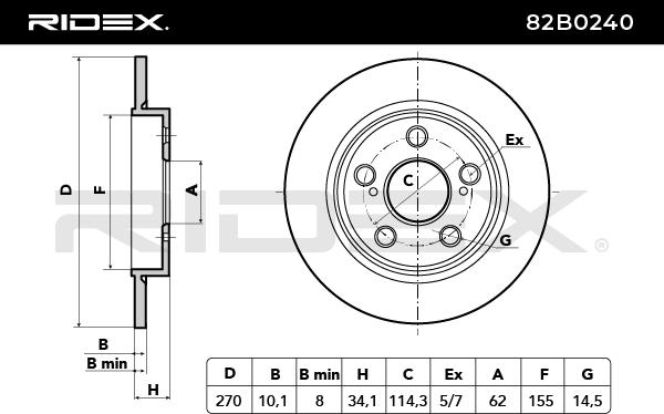 RIDEX 82B0240 Brake Disc...
