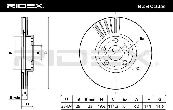 RIDEX 82B0238 Brake Disc