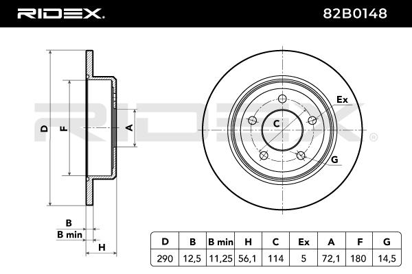 RIDEX 82B0148 Brake Disc...