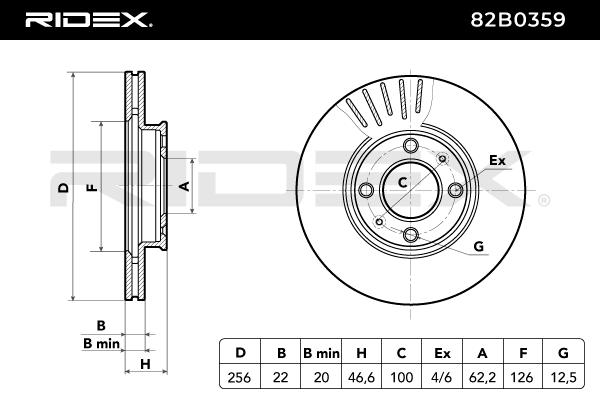 RIDEX 82B0359 Brake Disc...