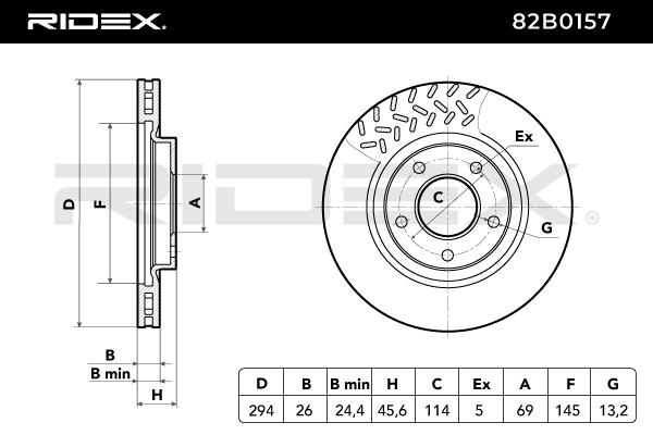 RIDEX 82B0157 Brake Disc...