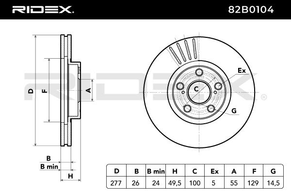 RIDEX 82B0104 Brake Disc...