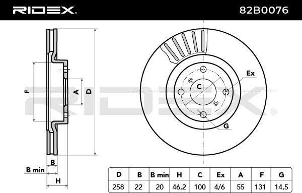 RIDEX 82B0076 Brake Disc...