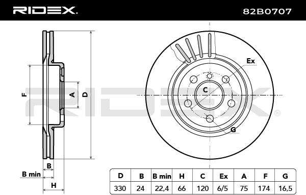 RIDEX 82B0707 Brake Disc...