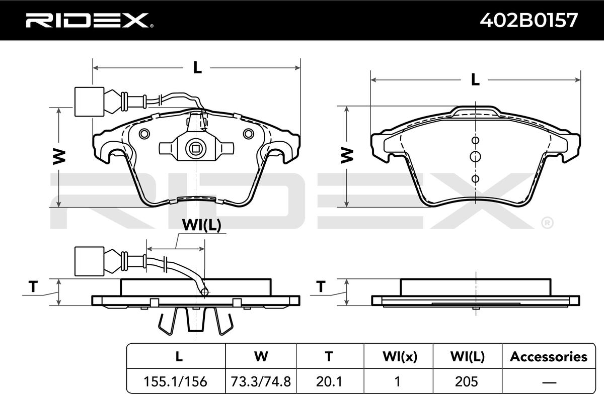 RIDEX 402B0157 Brake Pad...