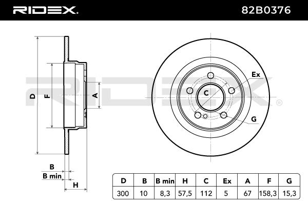 RIDEX 82B0376 Brake Disc...