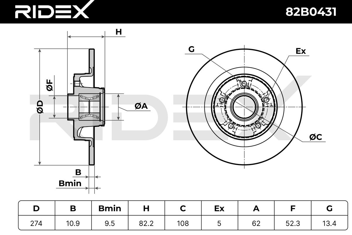 RIDEX 82B0431 Brake Disc...