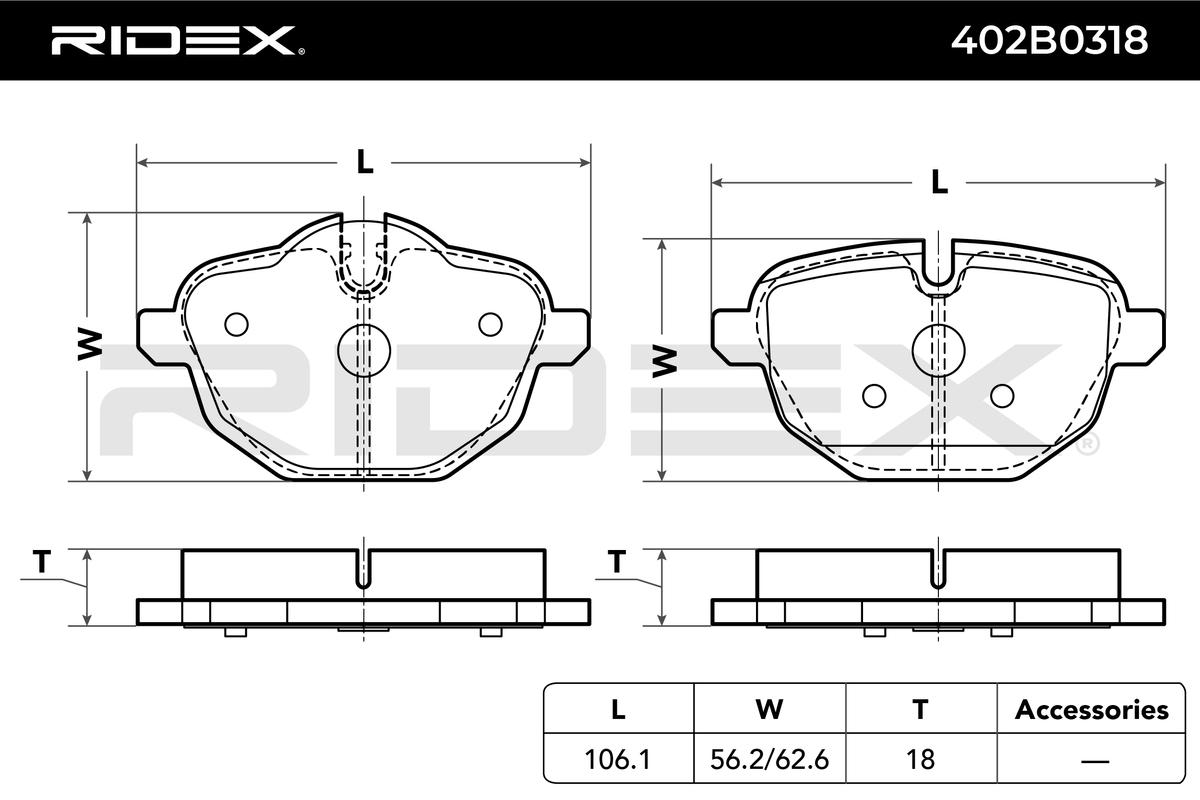 RIDEX 402B0318 Brake Pad...