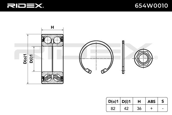 RIDEX 654W0010 Set rulment roata