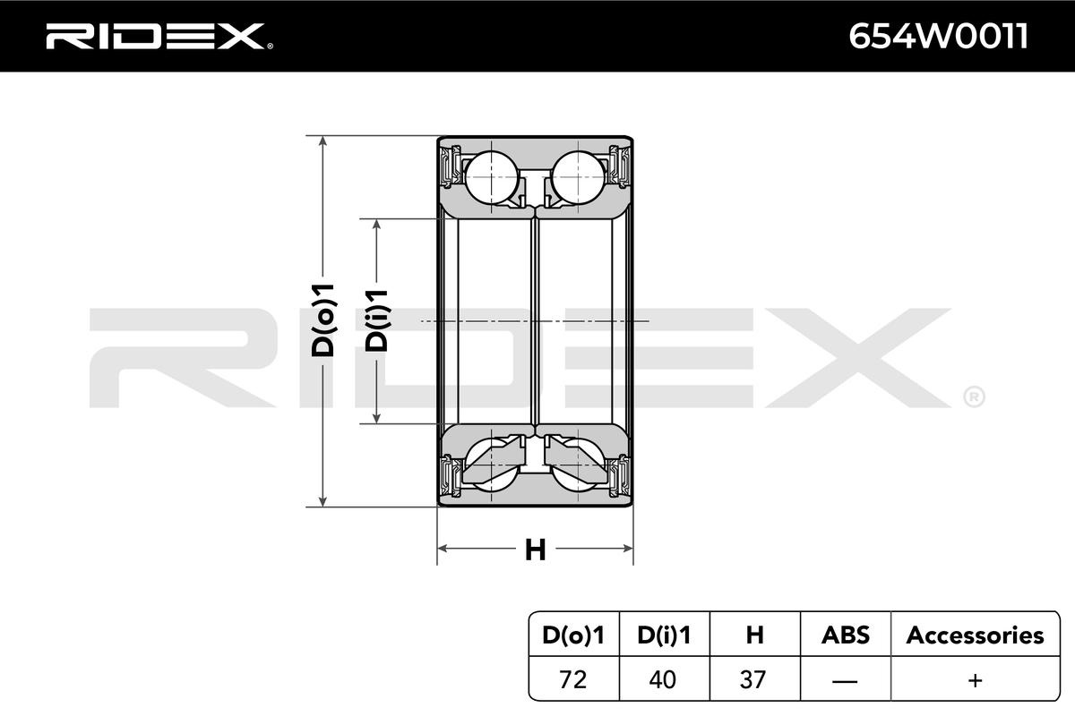 RIDEX 654W0011 Set rulment roata