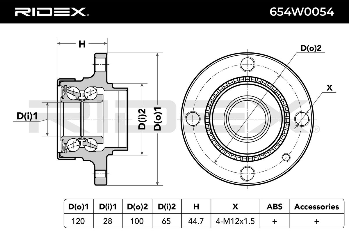 RIDEX 654W0054 Set rulment roata