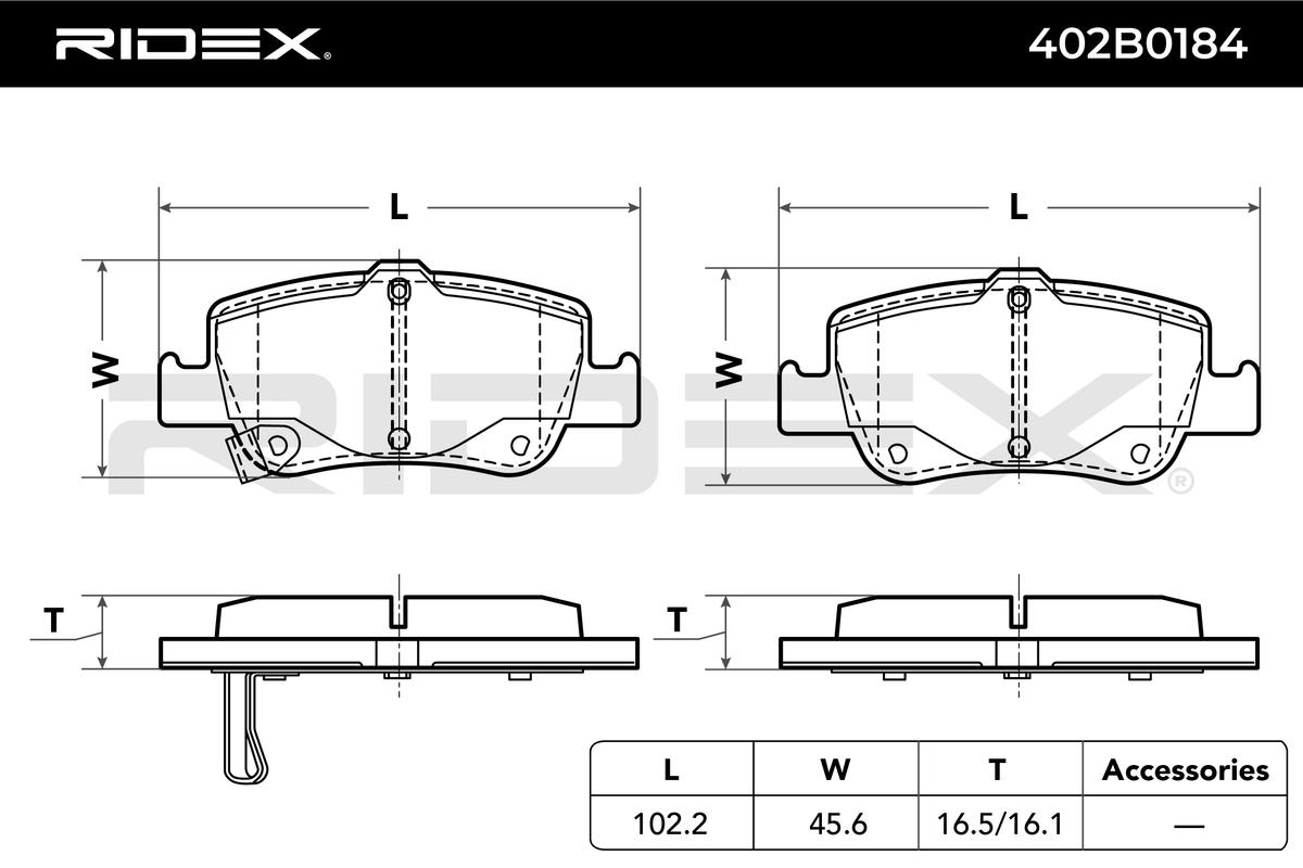 RIDEX 402B0184 Brake Pad...