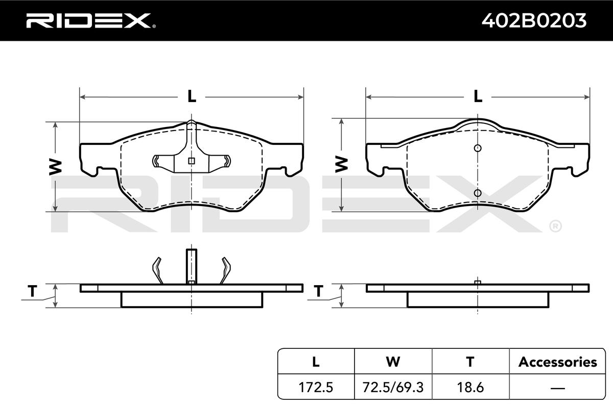 RIDEX 402B0203 Brake Pad...