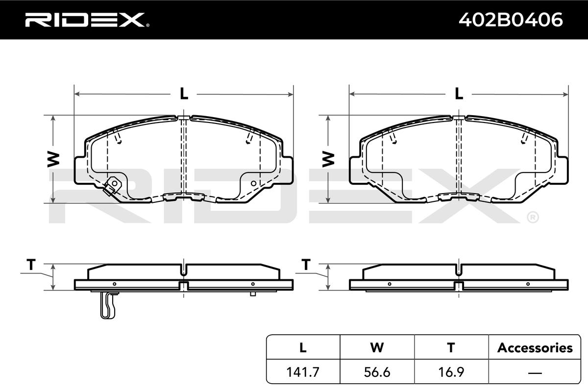 RIDEX 402B0406 Brake Pad...