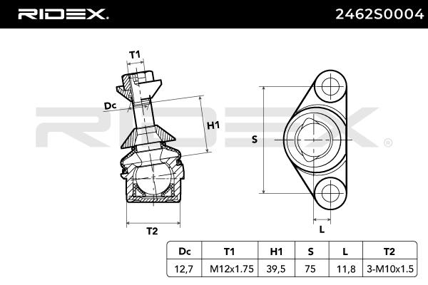 RIDEX 2462S0004 Ball Joint...