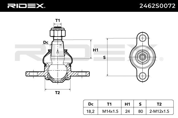 RIDEX 2462S0072 Ball Joint...